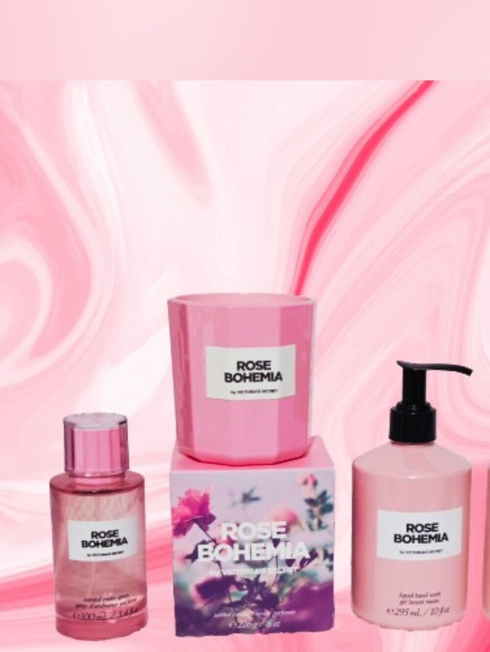 Victoria's Secret Home Fragrance Rose Bohemia Soap Spray Candle Bundle  NEW!♡♡